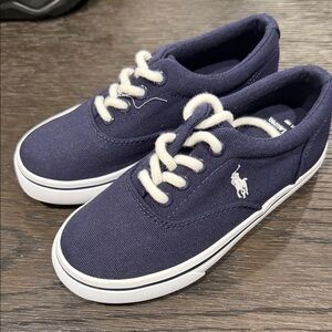 Ralph Lauren Navy Sneakers with White Laces